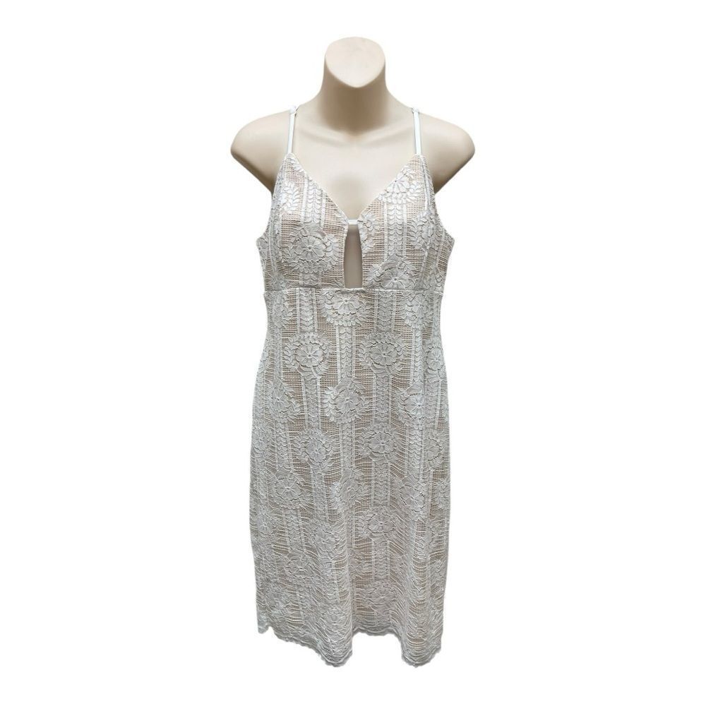 Nwt Lulus Cream White Elegant Lace Slip Dress Size L Bridal Classic Romantic